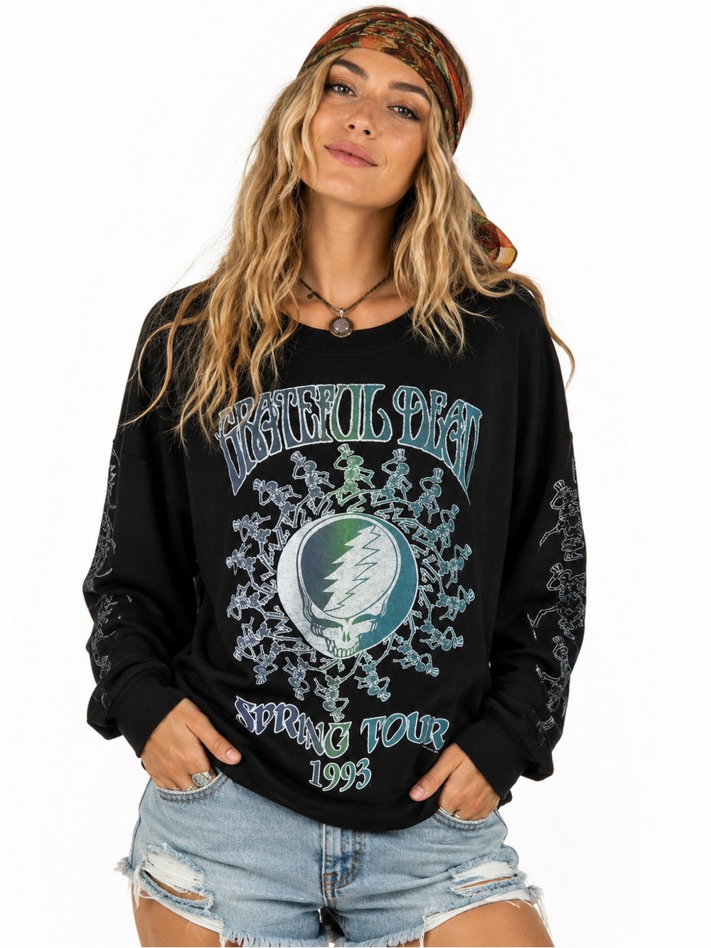 NWT Junk Food Grateful Dead Spring Tour 1993 Sweatshirt Stealie Graphic Pullover